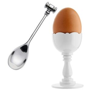 Dressed Eggcup - With egg spoon by Alessi White