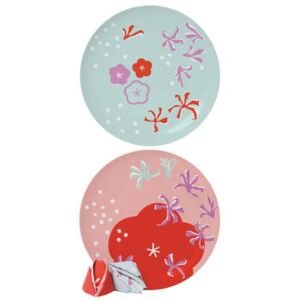 Surface 02 - Poppy for two Plate - Set of 2 by Domestic Blue/Pink/Red