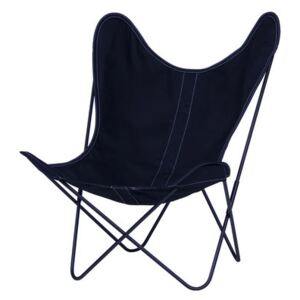 AA Butterfly OUTDOOR Armchair - Cloth / Black structure by AA-New Design Blue