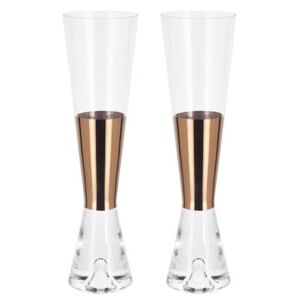 Tank Champagne glass - Set of 2 - Exclusivity by Tom Dixon Transparent/Copper
