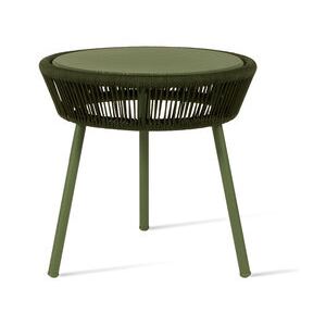 Loop Rope End table - / Hand-woven polyethylene cord by Vincent Sheppard Green