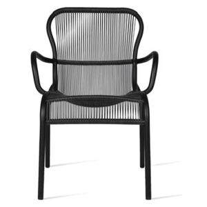 Loop Stackable armchair - / Hand-woven polyethylene cord by Vincent Sheppard Black