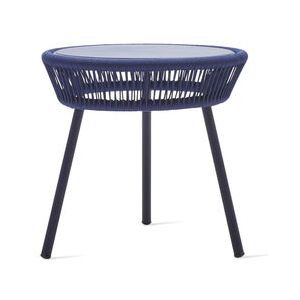Loop Rope End table - / Hand-woven polyethylene cord by Vincent Sheppard Blue