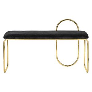 Angui Padded bench - / Velvet - L 110 cm by AYTM Black/Gold