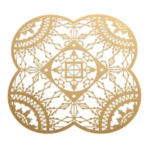 Petal Italic Lace Glass coaster - 10 x 10 cm - Set of 4 by Driade Kosmo Gold