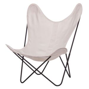 AA Butterfly Armchair - Cloth / Black structure by AA-New Design White/Beige