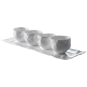 Adelaïde XIII Tableware set - 1 dish + 4 bowls by Driade Kosmo White
