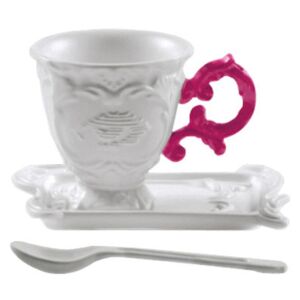 I-Coffee Coffee cup - Set cup + saucer + spoon by Seletti Pink