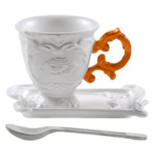 I-Coffee Coffee cup - Set cup + saucer + spoon by Seletti Orange