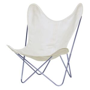 AA Butterfly INDOOR Armchair - Cloth / Chromed structure by AA-New Design White/Beige