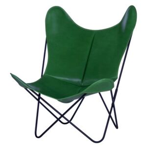AA Butterfly Armchair - Leather / Black structure by AA-New Design Green