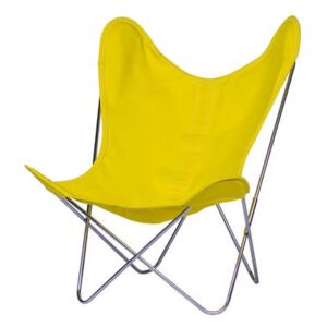 AA Butterfly INDOOR Armchair - Cloth / Chromed structure by AA-New Design Yellow