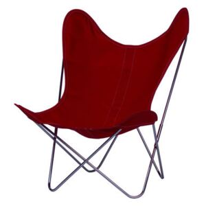 AA Butterfly INDOOR Armchair - Cloth / Chromed structure by AA-New Design Red