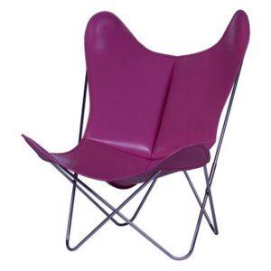AA Butterfly Armchair - Leather / Chromed structure by AA-New Design Pink