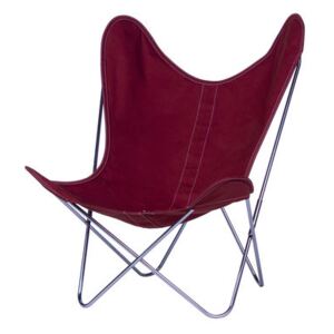 AA Butterfly INDOOR Armchair - Cloth / Chromed structure by AA-New Design Pink/Red