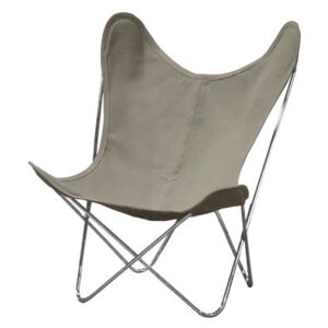 AA Butterfly INDOOR Armchair - Linen / Chromed structure by AA-New Design White