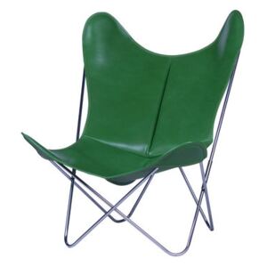 AA Butterfly Armchair - Leather / Chromed structure by AA-New Design Green