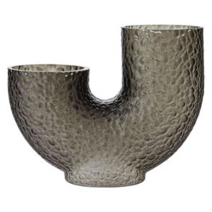 Arura Medium Vase - / Textured glass - L 34 x H 26 cm by AYTM Grey