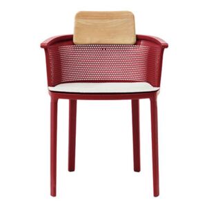 Nicolette Stackable armchair - / Aluminium & teak by Ethimo Red