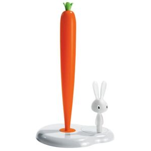Bunny and carrot Kitchenroll holder by A di Alessi White