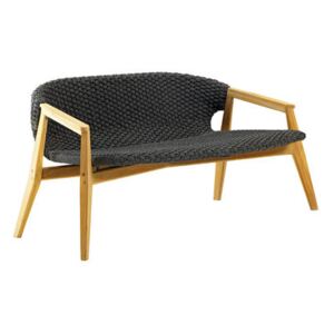 Knit Straight sofa - / L 140 cm - Synthetic rope by Ethimo Grey