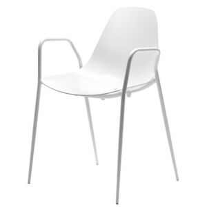 Mammamia Stackable armchair - Metal shell & legs by Opinion Ciatti White