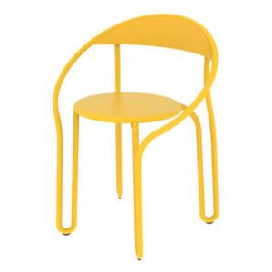 Huggy Bistro Chair Stackable armchair - / Aluminium by Maiori Yellow