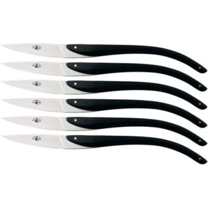 Table knife - By Anne-Sophie Pic - Set of 6 steak knives by Forge de Laguiole Black