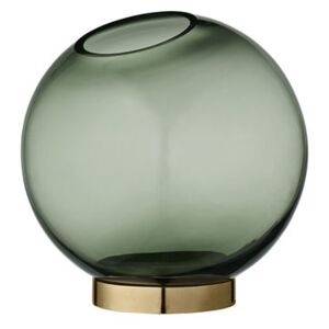 Globe Medium Vase - Ø 16 cm - Glass & brass by AYTM Green/Gold