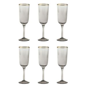Decò Champagne glass - / Set of 6 - H 19.5 cm by Bitossi Home Grey