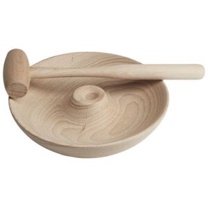 Nut cracker - / Set plate and mallet by Malle W. Trousseau Natural wood