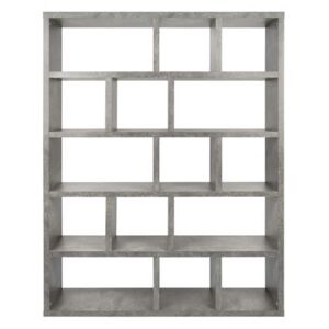 Rotterdam Bookcase - / L 150 x H 198 cm - Concrete effect by POP UP HOME Grey