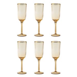 Decò Champagne glass - / Set of 6 - H 19.5 cm by Bitossi Home Pink