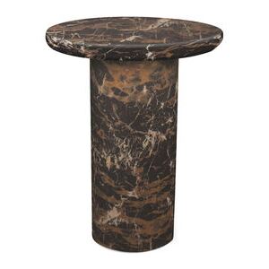 Mob End table - / Ø 40 x H 50 cm - Marble look by Pols Potten Brown/Black