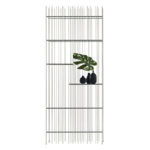 Metrica A Bookcase - / 78 x 190 cm - Steel & glass by Mogg Silver
