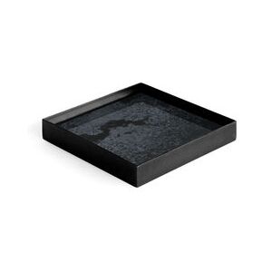 Charcoal Mirror Tray - / Trinket tray - 16 x 16 cm - Metal & glass by Ethnicraft Black