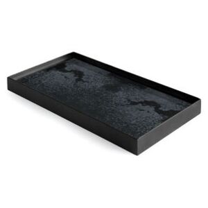 Charcoal Mirror Tray - / Trinket tray - 31 x 17 cm - Metal & glass by Ethnicraft Black