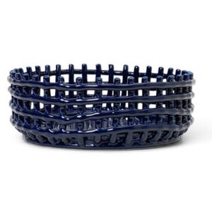 Ceramic Basket - / Ø 29 x H 10 cm - Hand-made by Ferm Living Blue