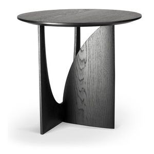 Geometric End table - / Solid oak - Ø 51 cm by Ethnicraft Black