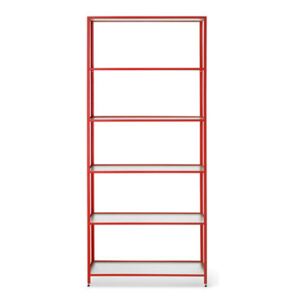 Haze Bookcase - / L 80 x H 185 cm - Fluted glass by Ferm Living Red