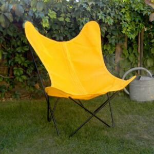 AA Butterfly OUTDOOR Armchair - / Batyline - Black structure by AA-New Design Yellow