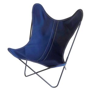 AA Butterfly OUTDOOR Armchair - / Cotton - Black structure by AA-New Design Blue