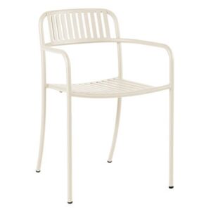 Patio Lames Stackable armchair - / Slats - Stainless steel by Tolix White/Beige
