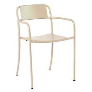 Patio Stackable armchair - / Stainless steel by Tolix Beige