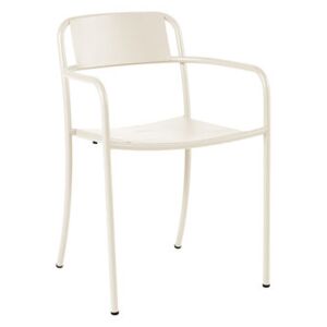 Patio Stackable armchair - / Stainless steel by Tolix White/Beige
