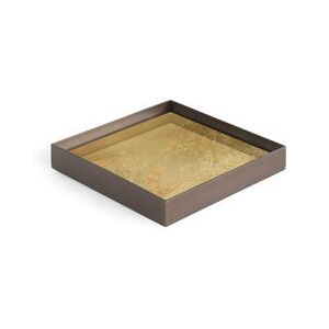 Gold leaf Tray - / Trinket tray - 16 x 16 cm - Metal & glass by Ethnicraft Gold