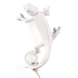 Chameleon Going Up Wall light with plug - / Wall light - Resin by Seletti White