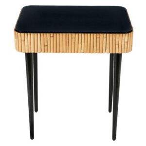 Riviera End table - / Rattan - Drawer by Maison Sarah Lavoine Black/Natural wood