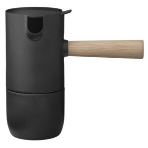 Collar Italian espresso maker - 4 cups by Stelton Black/Natural wood