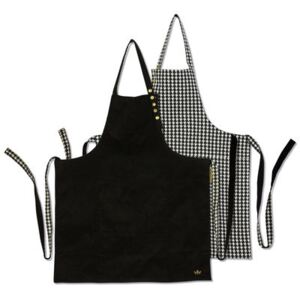 Apron - reversible / Houndstooth & Black by Dutchdeluxes Black